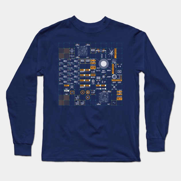 Sci Fi Futuristic Computer UX User Interface Data Long Sleeve T-Shirt by ernstc